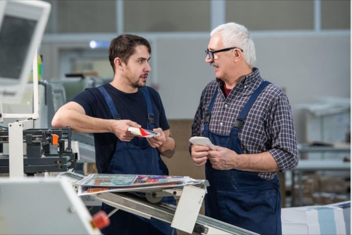 commercial printer printing plant workers