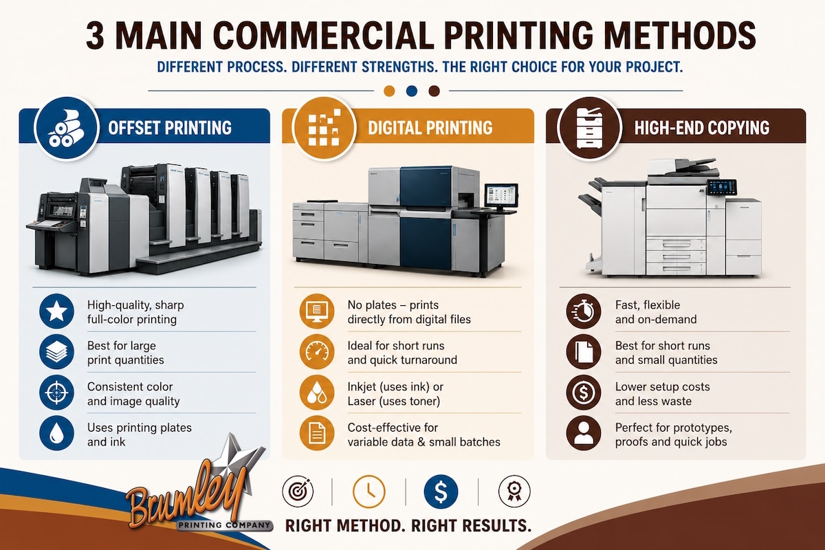 commercial printing 3 main commercial printing methods