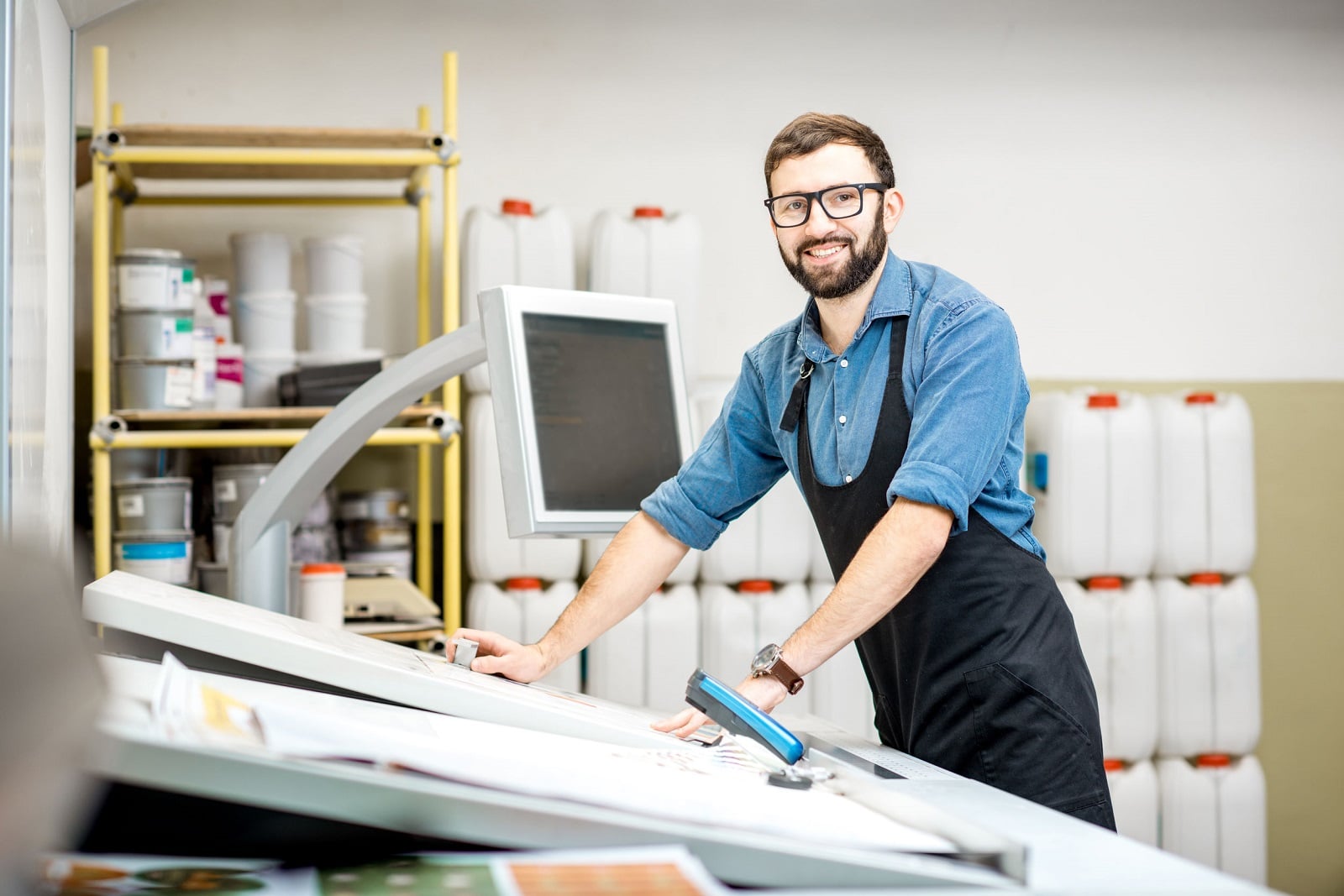 local printing company male worker