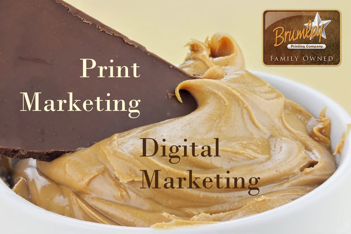 print marketing chocolate and peanut butter
