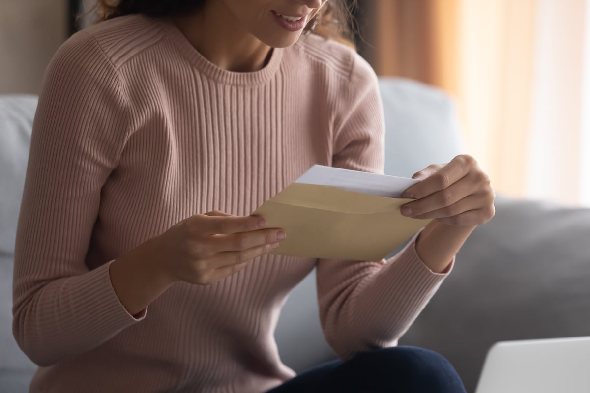 thank you card reading recipient