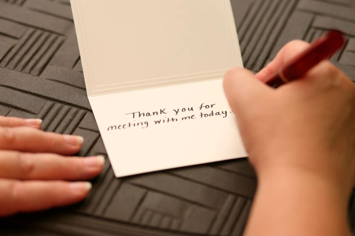 thank you card writing personal note
